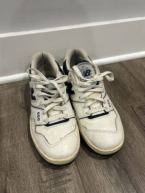 New Balance 550 Men's Cream and Navy Sneakers